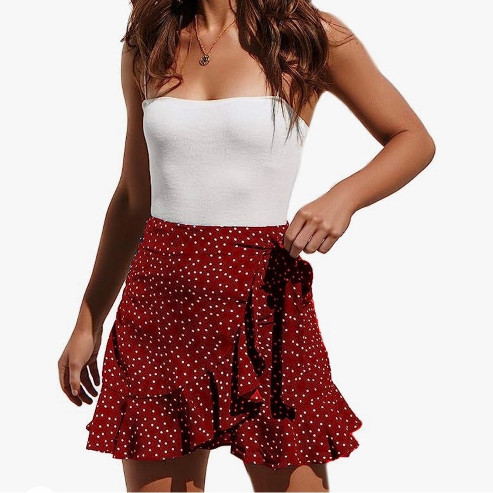 red repop skirt